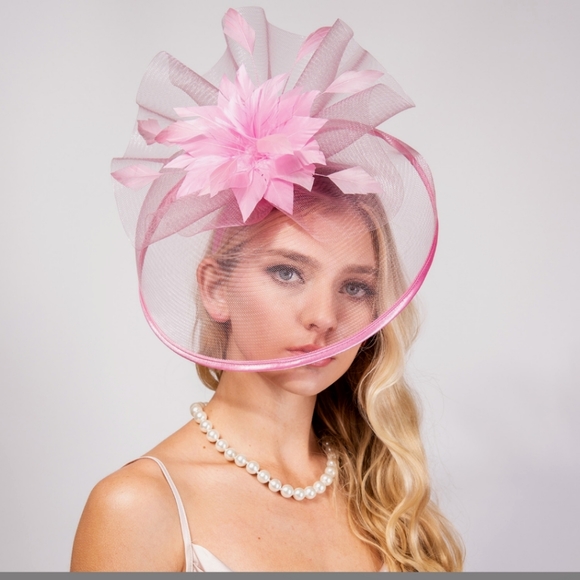Beloved Millinery Accessories - Stunning Pink 3pc Fascinator Kentucky Derby Cocktail Tea Parties Races Churc…